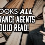 an image with text that says 5 books all insurance agents should and a picture of cody askins.